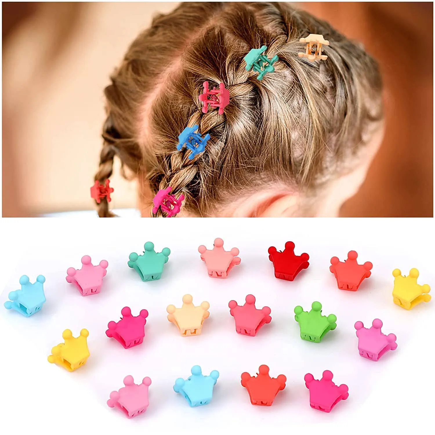 100-Pieces: Non-Slip Colorful Mini Hair Claw Clips Clamps Accessories