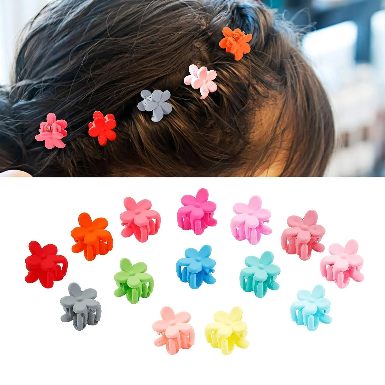 100-Pieces: Non-Slip Colorful Mini Hair Claw Clips Clamps Accessories