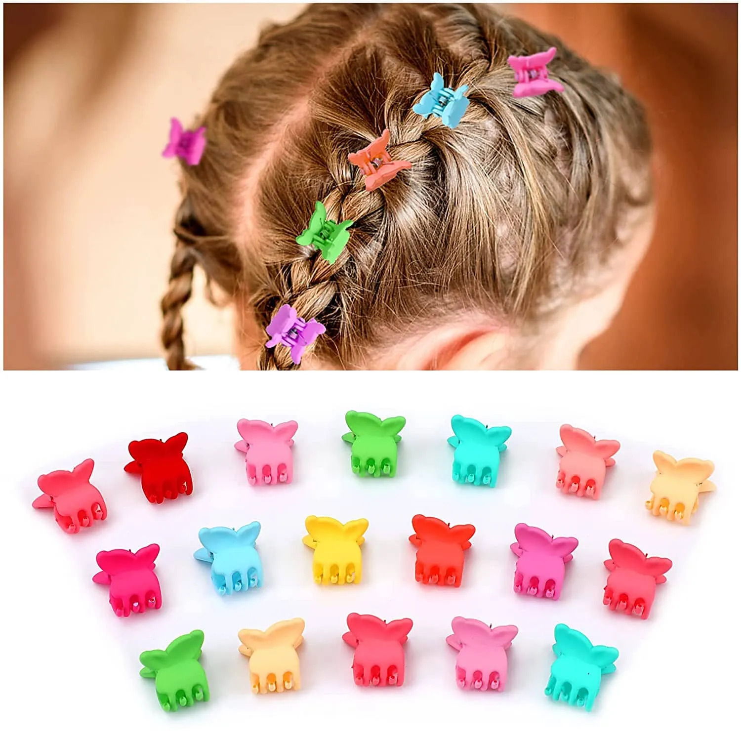 100-Pieces: Non-Slip Colorful Mini Hair Claw Clips Clamps Accessories