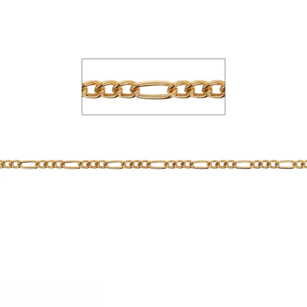 14kt GF 2.7mm Figaro Chain