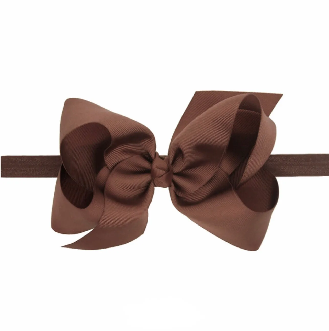 5 Inch bow on elastic headbands