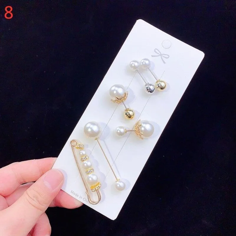 6pcs Enamel Hijab Brooches Pin