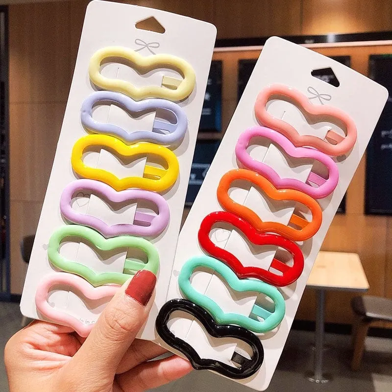 6PCS/Set Pastel Retro Kawaii Hair Clips