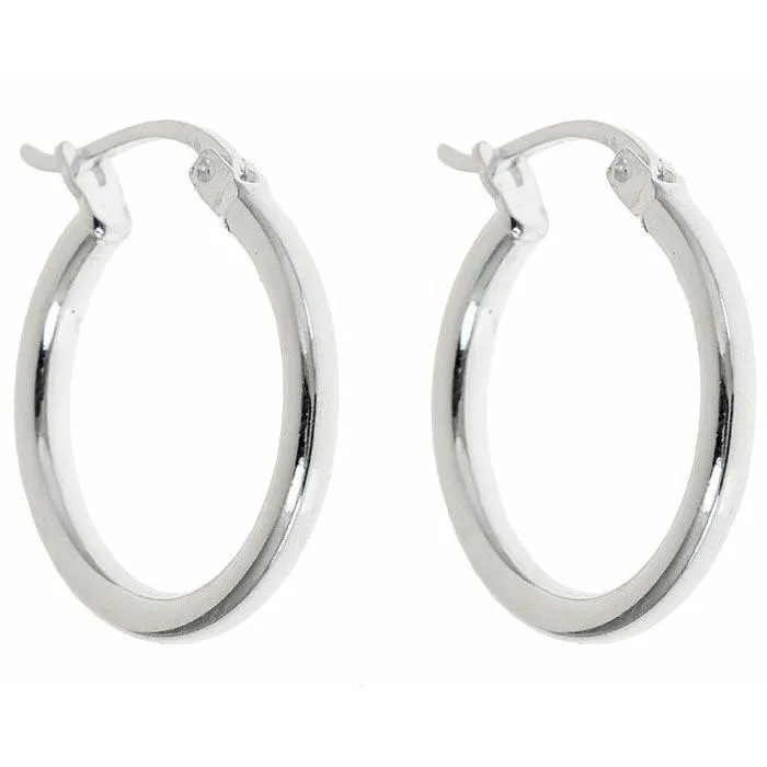 .925 Sterling Silver French Lock Hoops 15mm