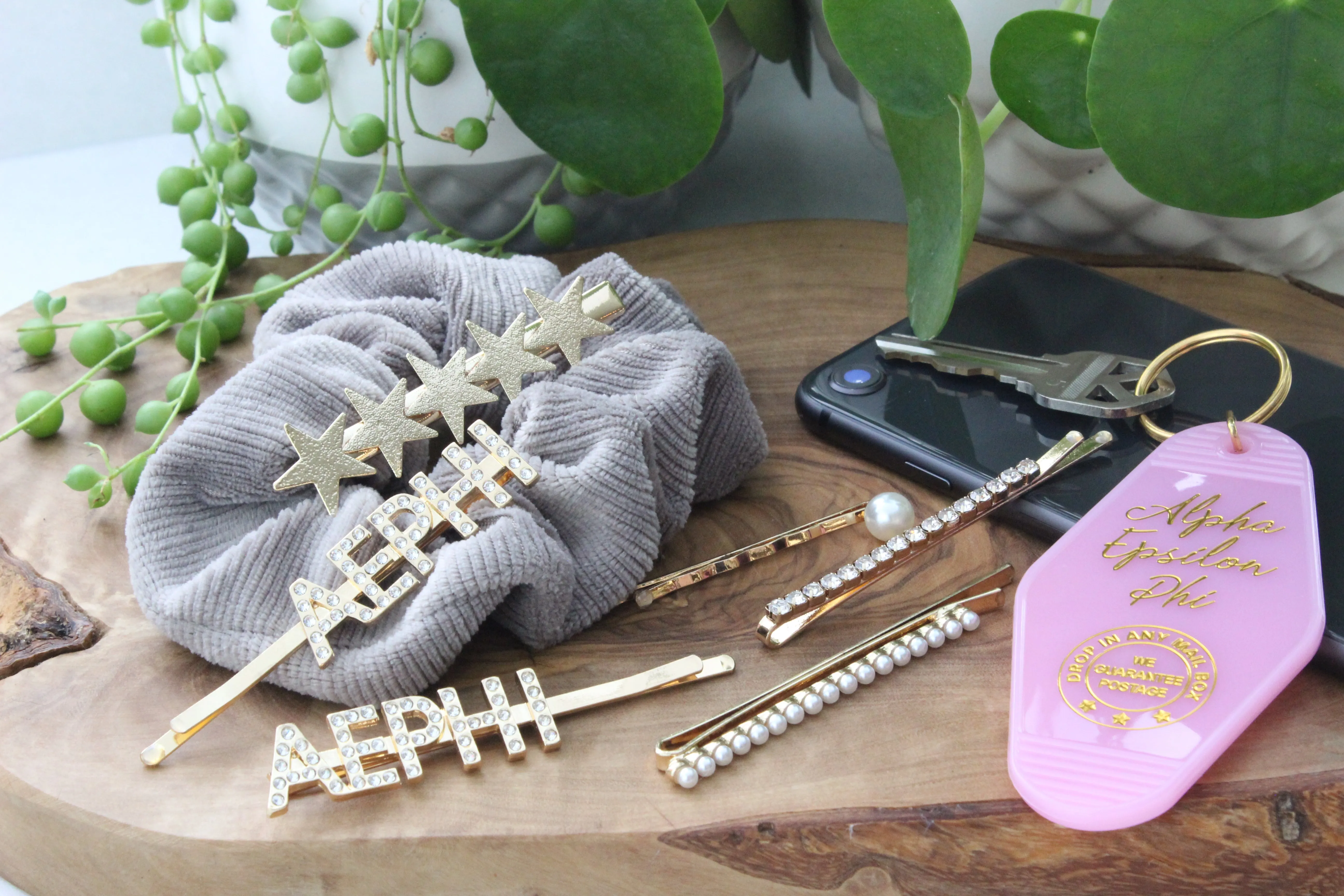 Alpha Epsilon Phi Sorority Hair Clips