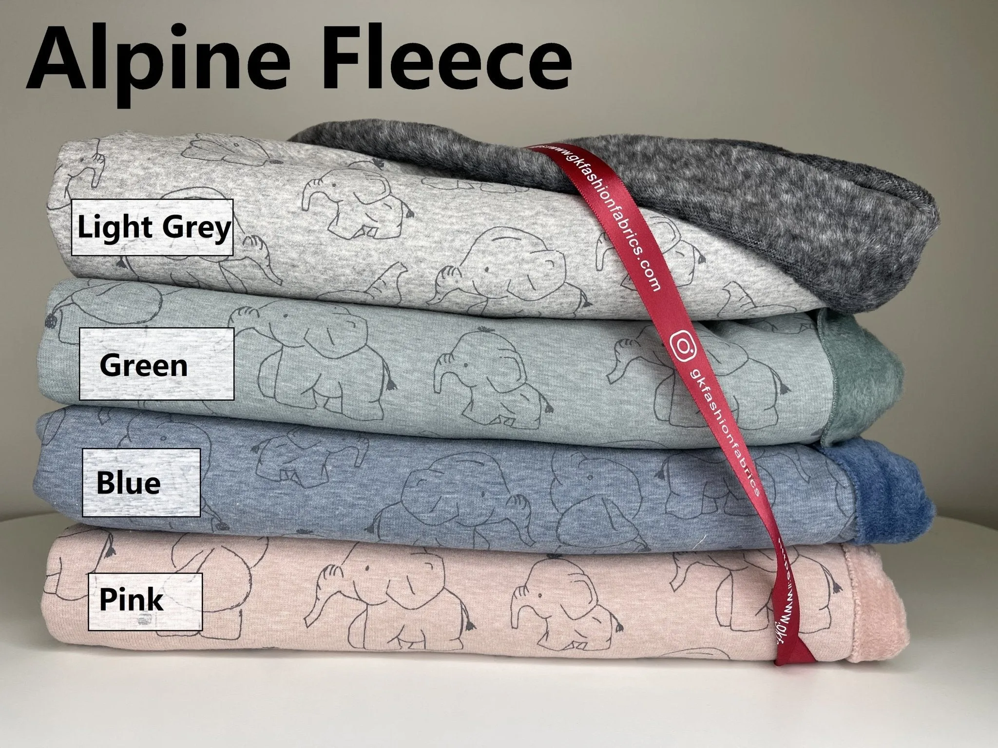 Alpine Fleece Elephants  Print  Fabric