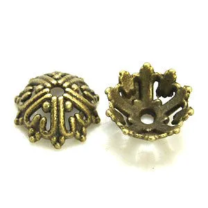 Antique Bronze Bead Cap 14x6mm (50 pcs) - ABC14