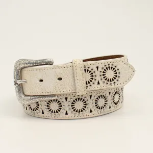 Ariat Women's Crackle Belt in Sunburst White