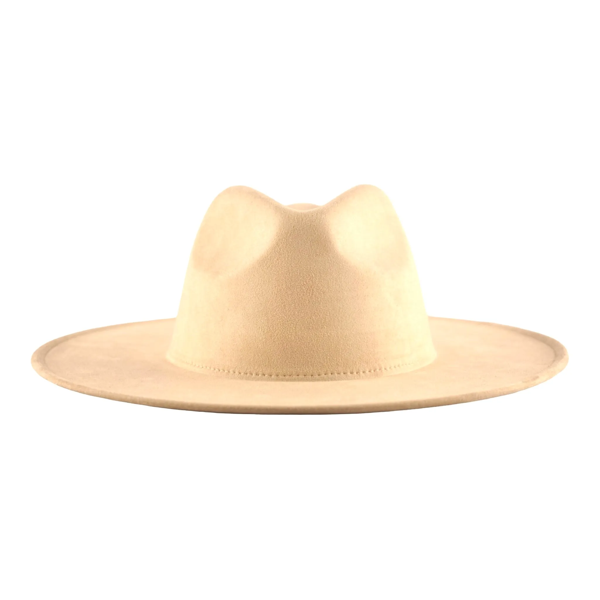 Atlanta Suede Wide Brim Fedora - Cream