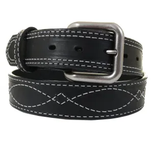 B1201A - Black Harness Leather Belt