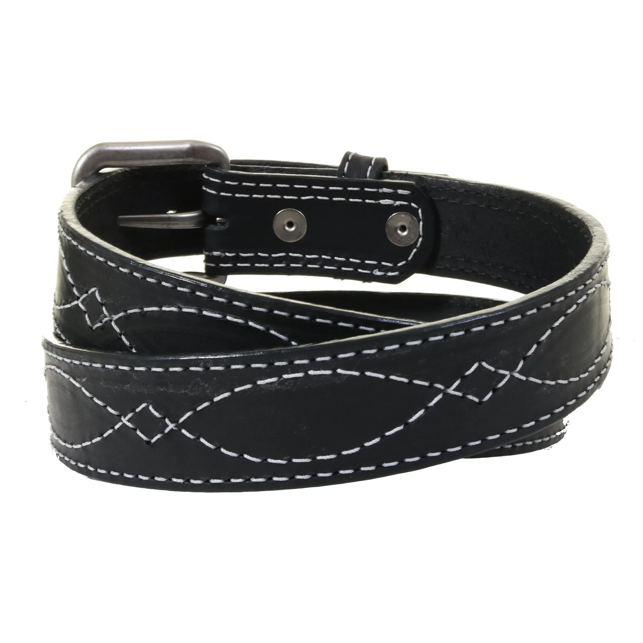 B1201A - Black Harness Leather Belt