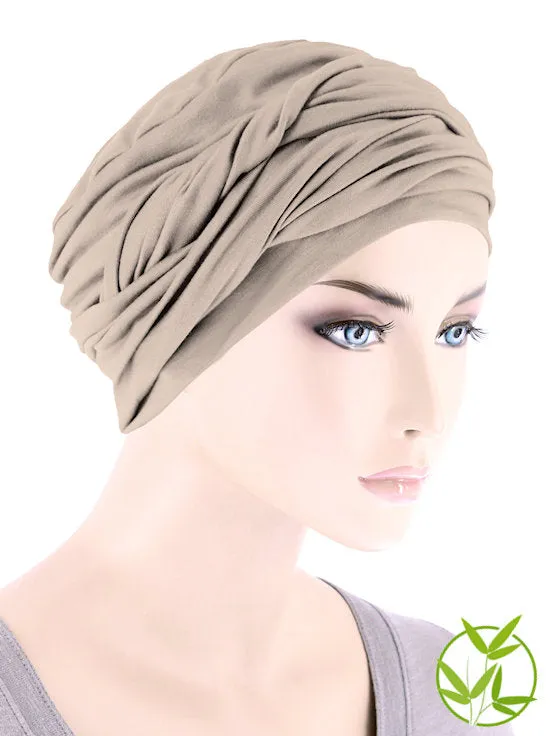 Bamboo Twisty Turban Beige Champagne