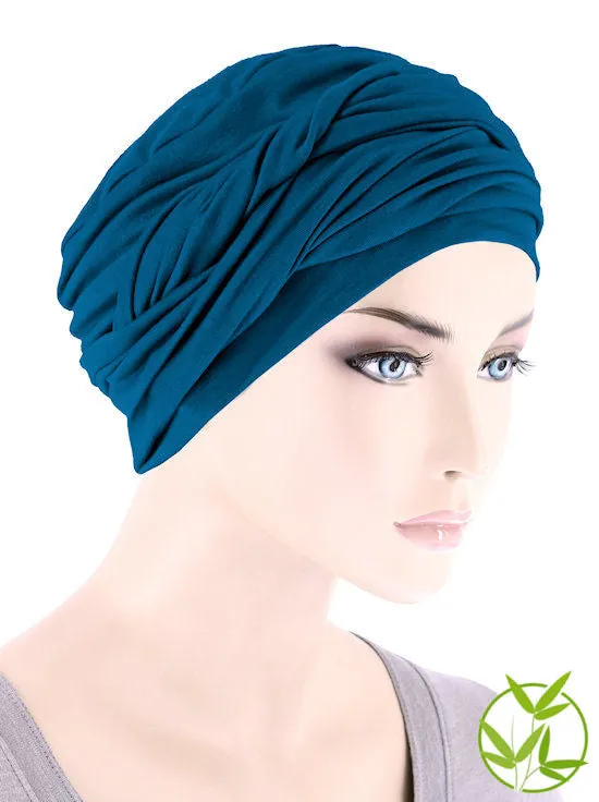 Bamboo Twisty Turban Teal Blue