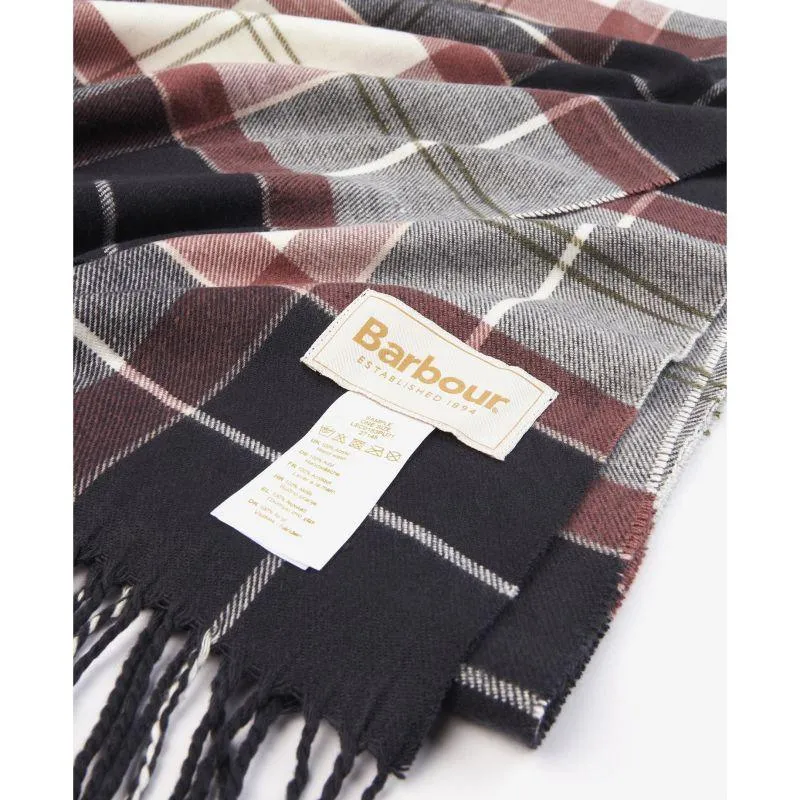 Barbour Hailes Ladies Tartan Wrap Scarf - Midnight Berry