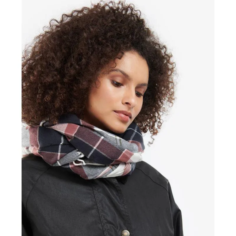 Barbour Hailes Ladies Tartan Wrap Scarf - Midnight Berry