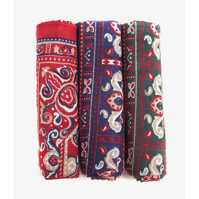 Barbour Handkerchiefs (Set Of 3 Paisley) - Red/Green/Navy