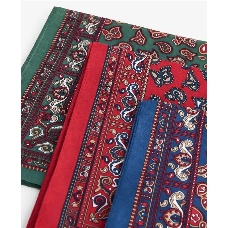 Barbour Handkerchiefs (Set Of 3 Paisley) - Red/Green/Navy