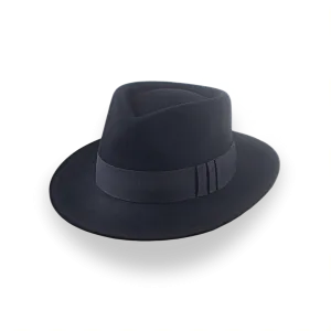 Black Jazz Fedora Hat with Shark Gills Hatband | The Axel