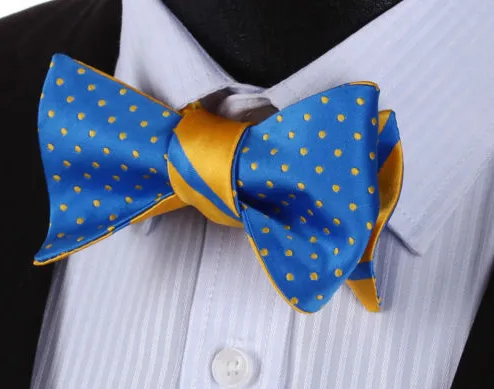 Blue & Yellow Reversible Bow Tie