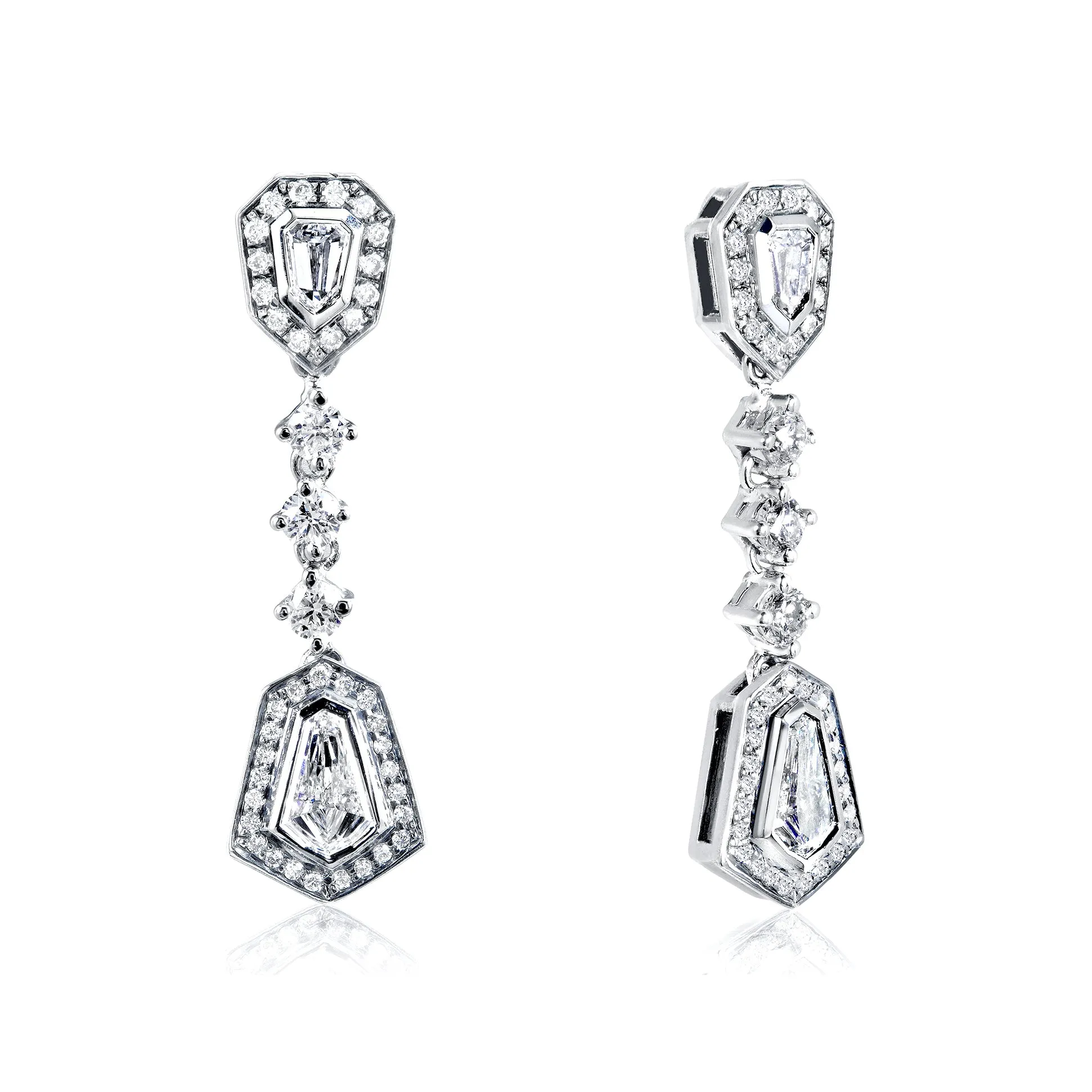 Bullet-cut Diamond Dangles