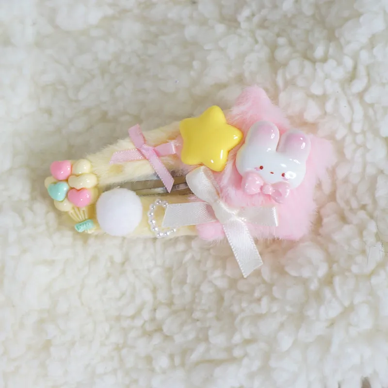 Candy Fairy Sweets Rabbit Star Pastel Pink Blue Yellow Y2K Hair Clips Hair Accessories