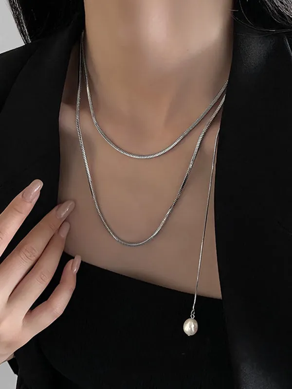 Casual Normcore Pearl Necklaces Accessories