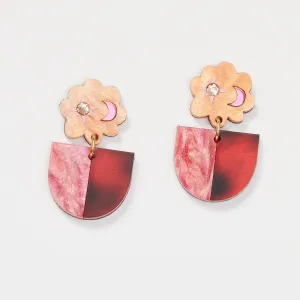 Celeste Earrings - Tangerine / Tortoise Pink