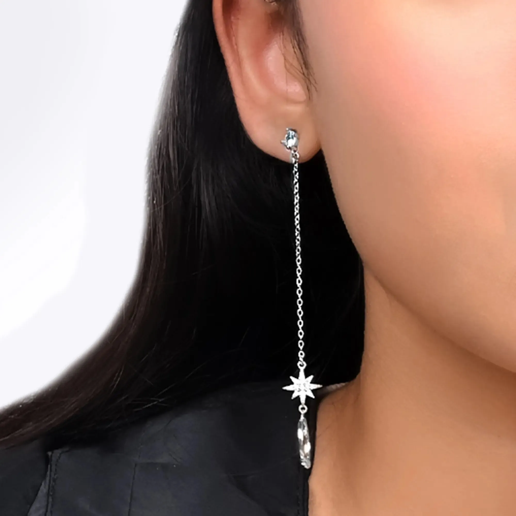 Celestial Chain Cuff Earrings