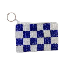 Checkered Blue/White Keychain Pouch V2