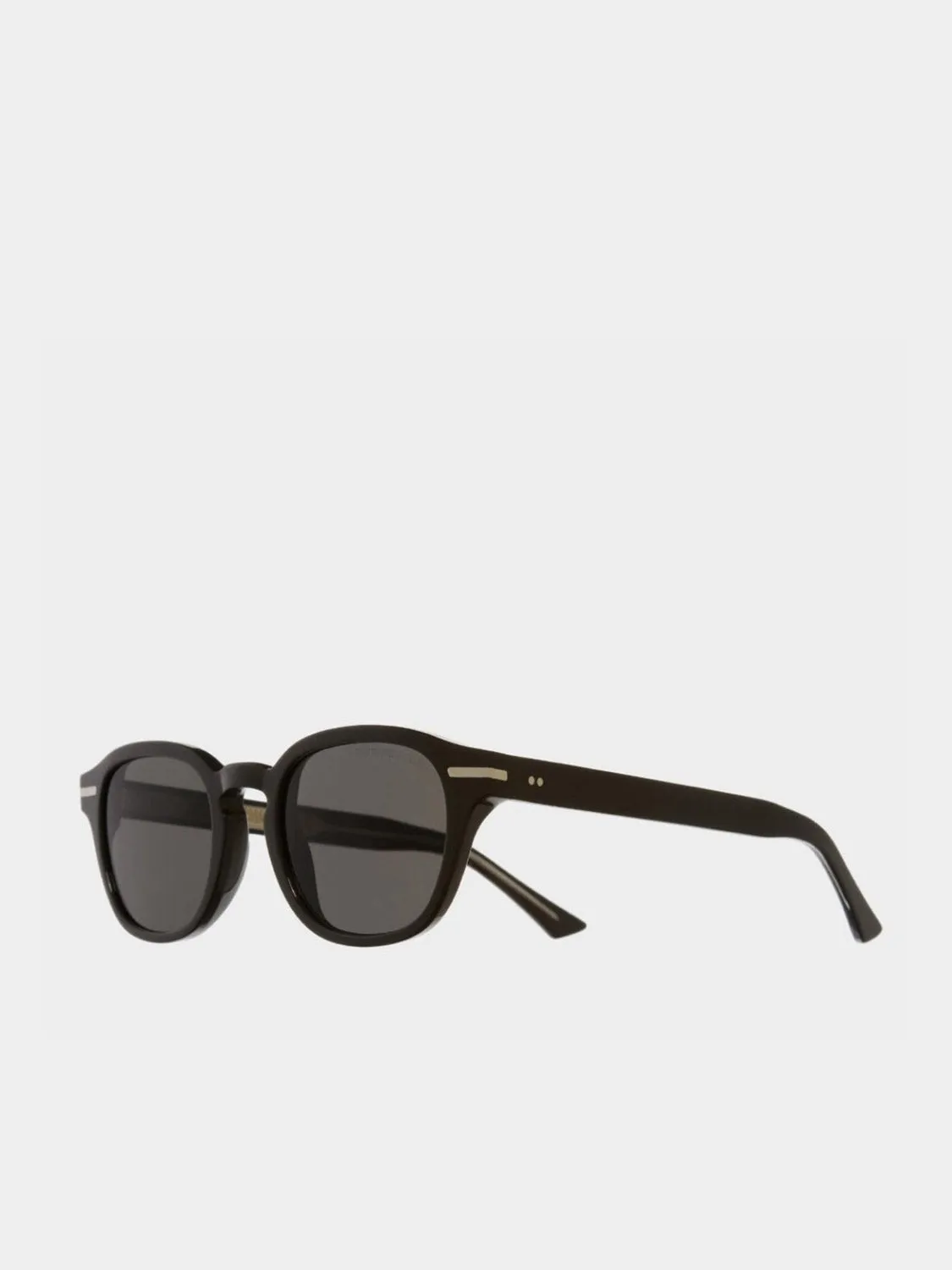 Cutler and Gross Round-Frame Black Taxi Acetate Sunglasses