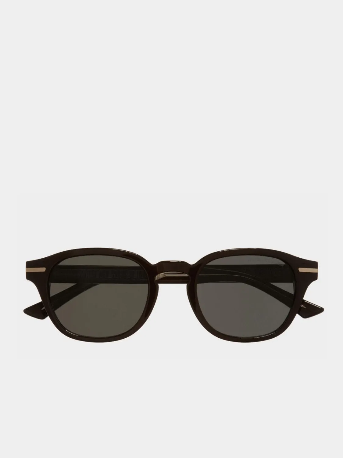 Cutler and Gross Round-Frame Black Taxi Acetate Sunglasses