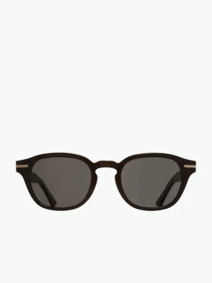 Cutler and Gross Round-Frame Black Taxi Acetate Sunglasses