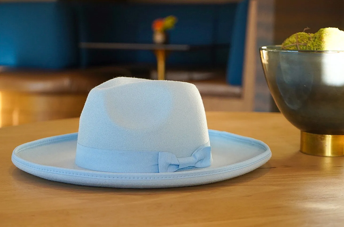 Dallas Pencil Brim Fedora - Light Blue