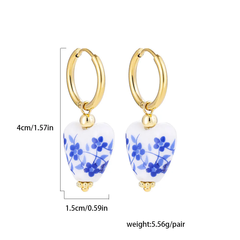 Delft Blue Ceramic Earrings