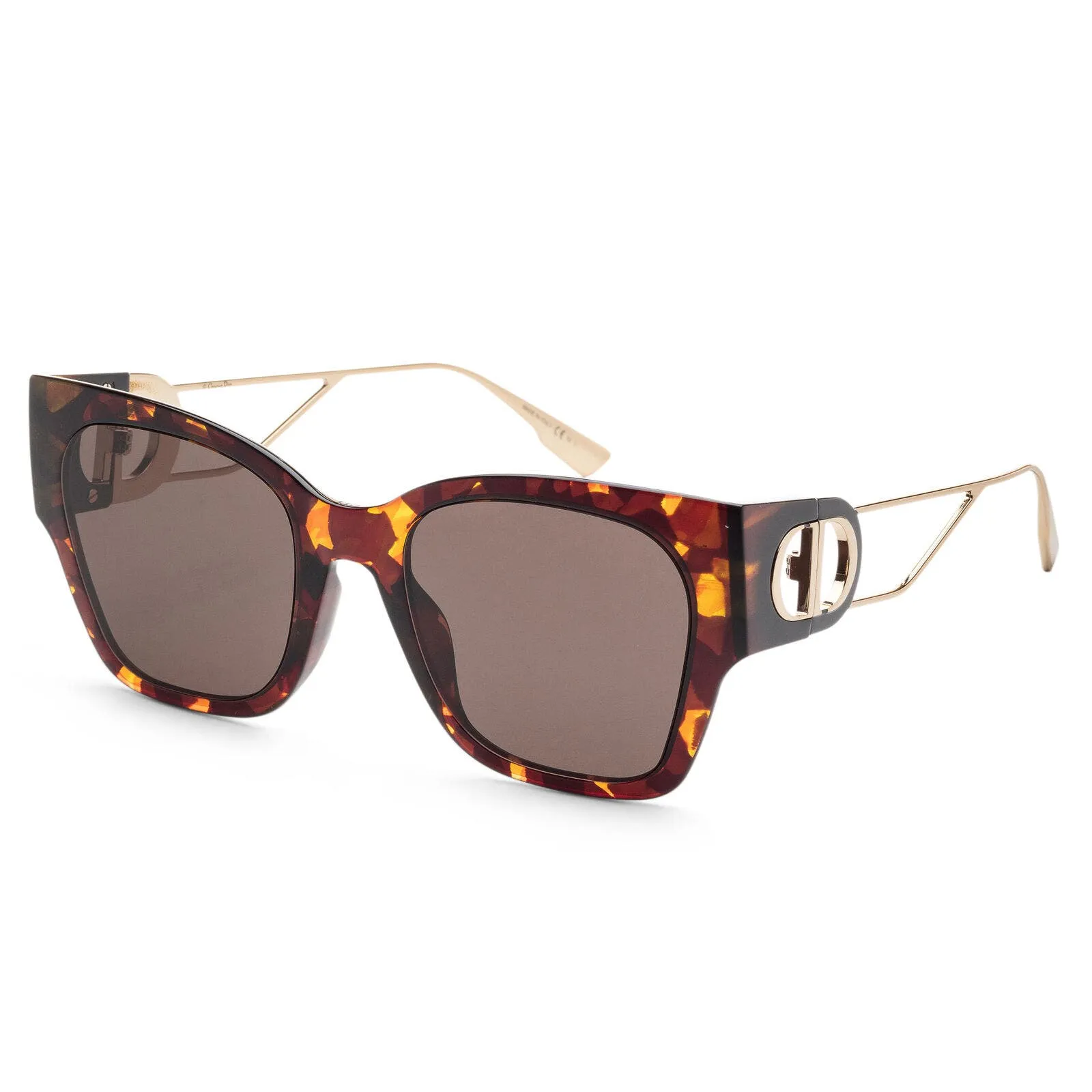 Dior “Montaigne 1” Brown & Black Havana Sunglasses, Dark Lenses