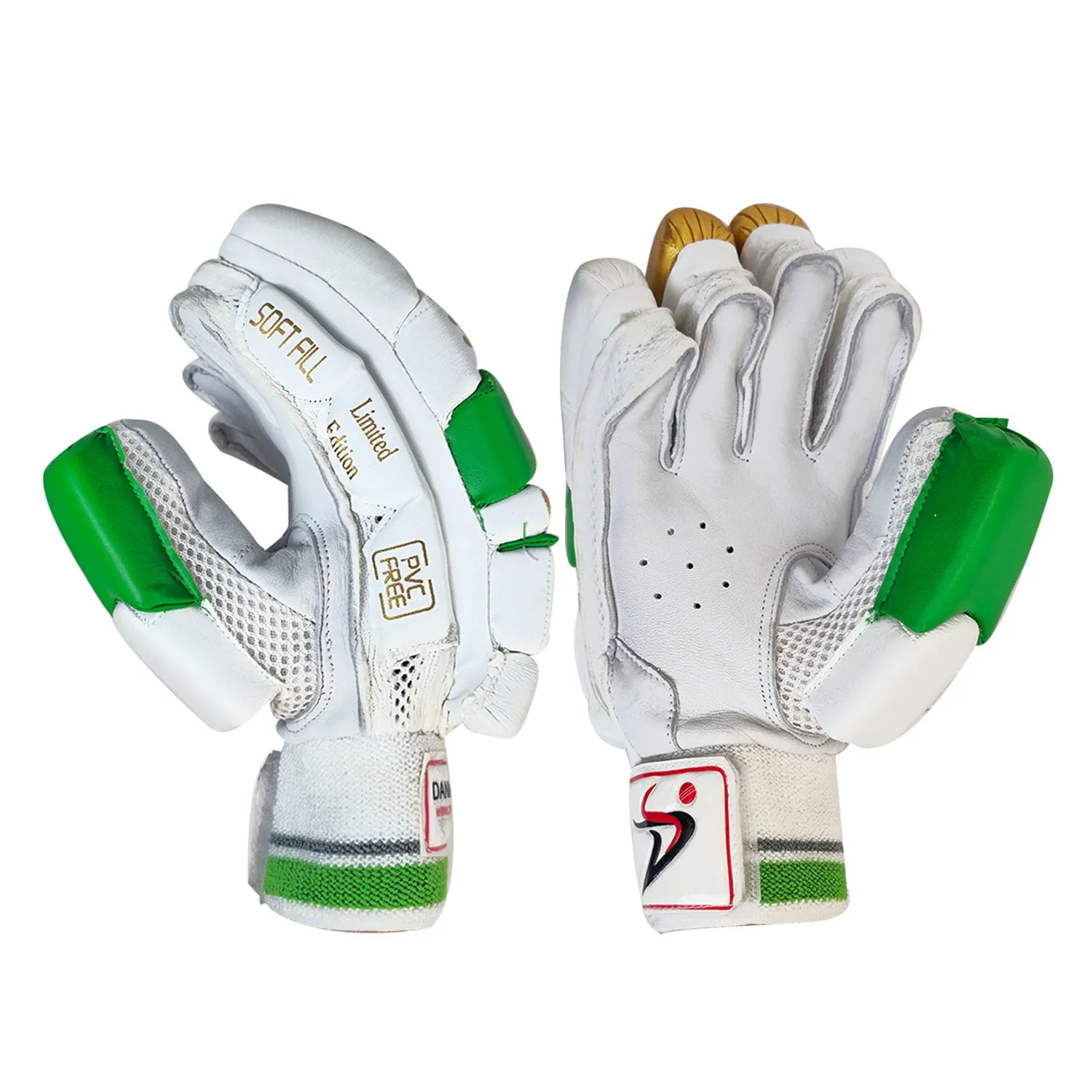 DS 1.0 Green/Gold Cricket Batting Gloves