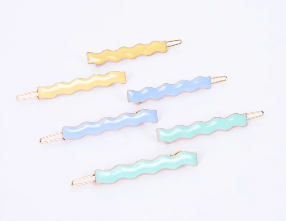 Enamel Wavy Hair clips