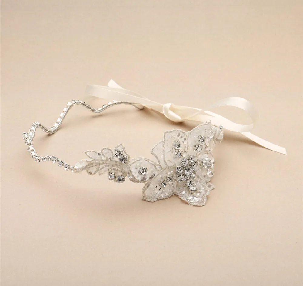 European Lace Crystal Wedding Headband