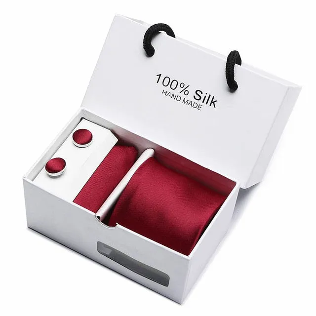 Extra Long 100% Silk Men Tie Set