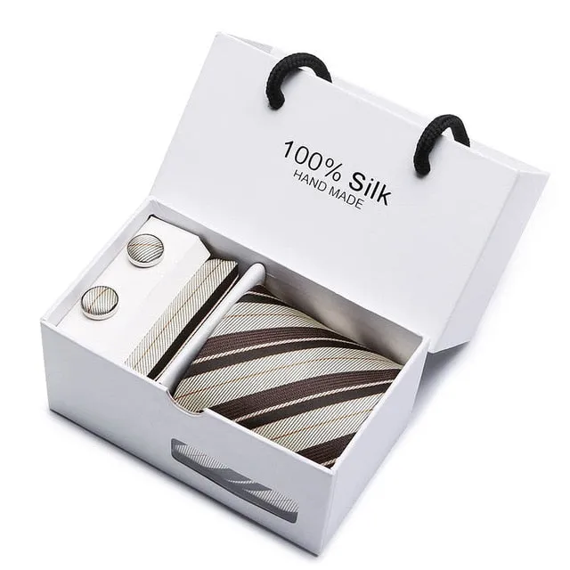 Extra Long 100% Silk Men Tie Set