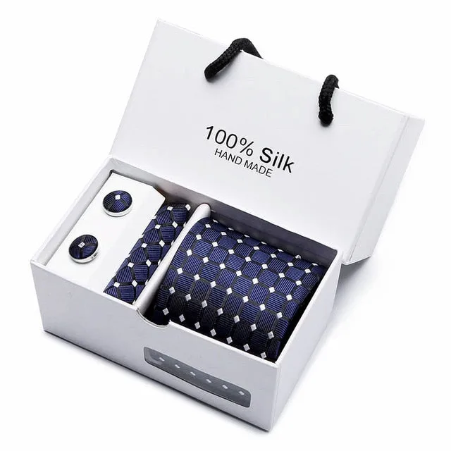 Extra Long 100% Silk Men Tie Set