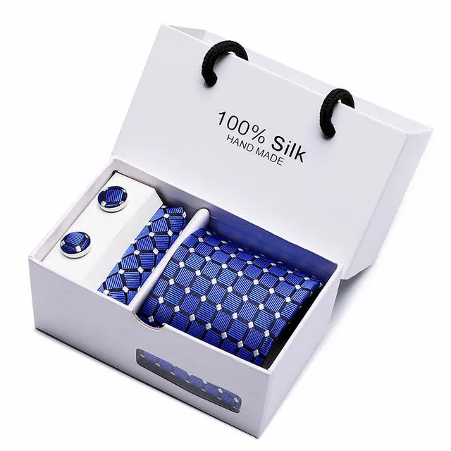 Extra Long 100% Silk Men Tie Set