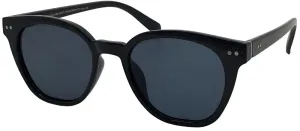 Fantas-Eyes Womens Parker Round Plastic Non-Polarized Sunglasses - Black