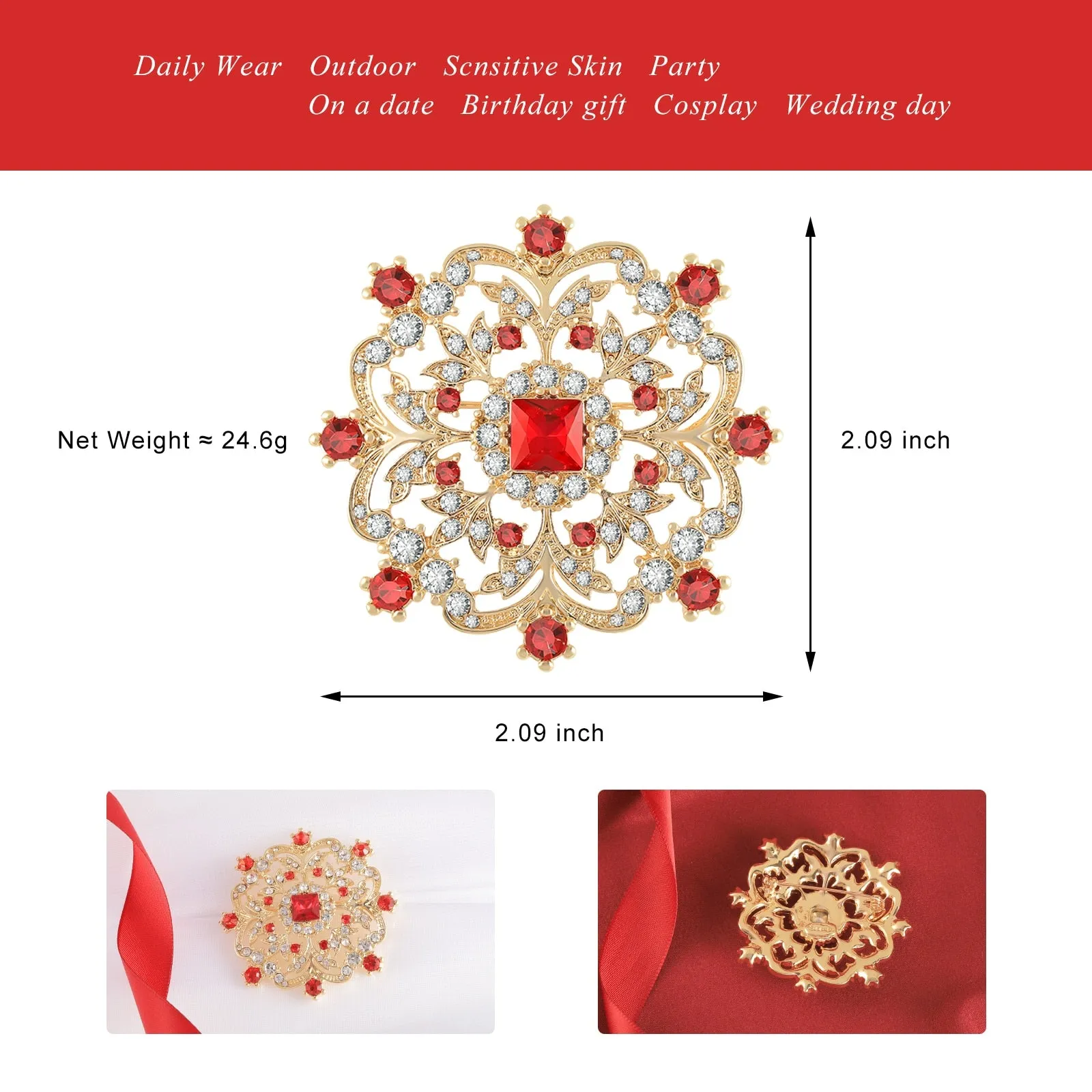 Fashion Large Flower Brooches