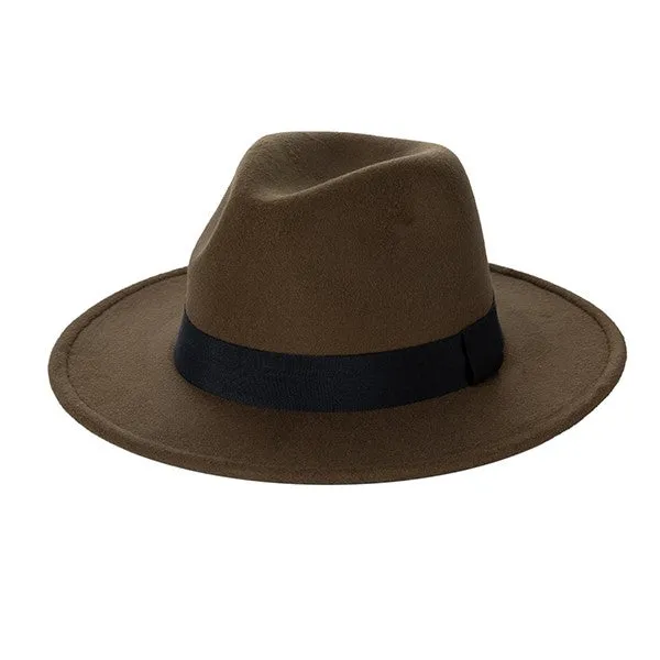 FAUX SUEDE GATSBY STYLE FEDORA