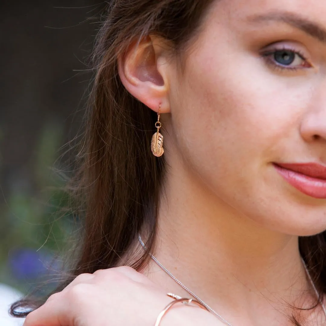 Feather Earrings | Gold