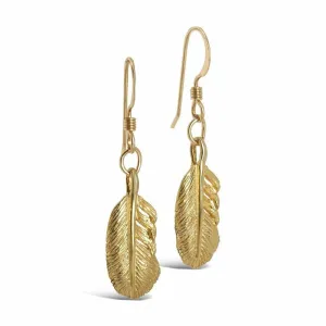 Feather Earrings | Gold