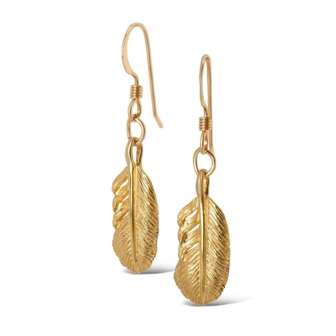 Feather Earrings | Gold