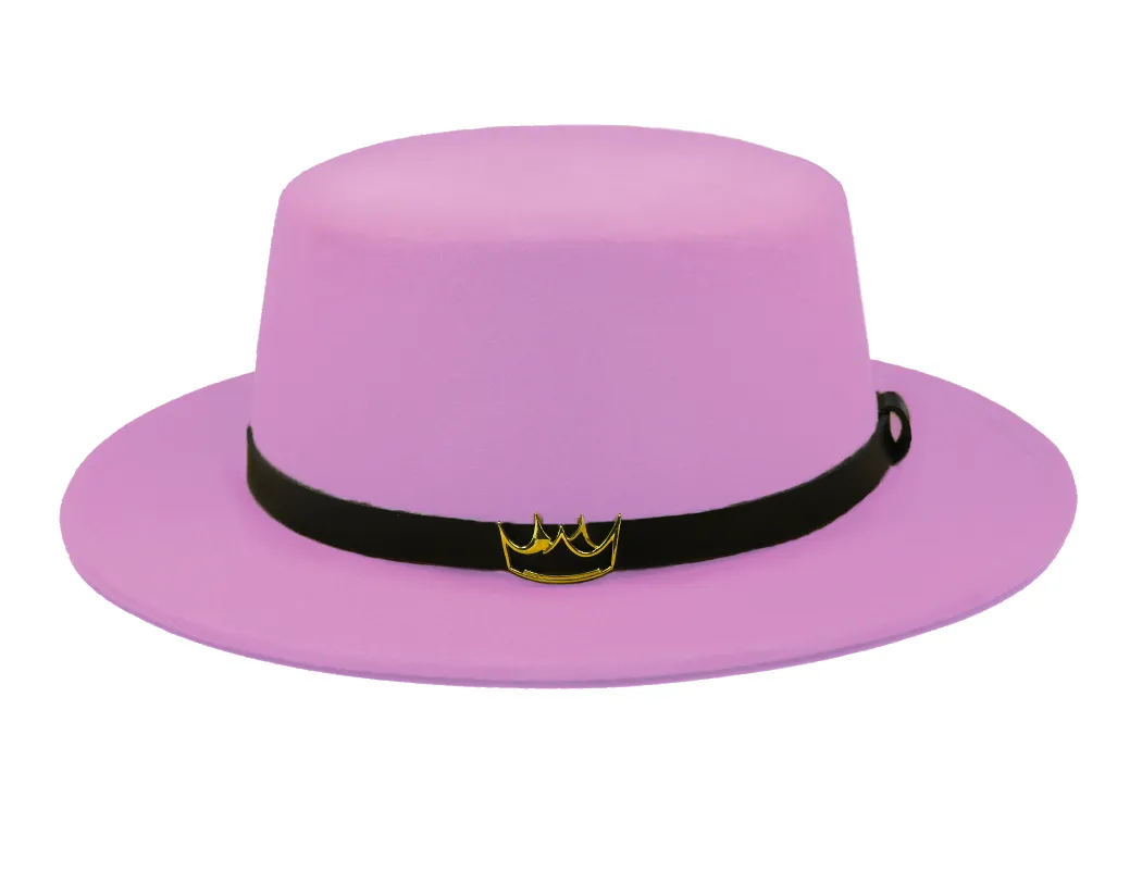 Flat Felt Fedora ( Light Pink )