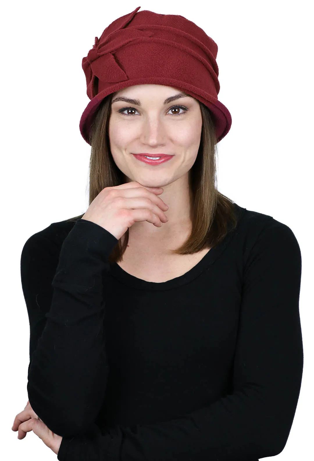 Fleece Flower Cloche Hat For Women Chemo Headwear